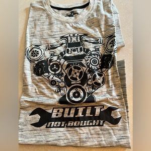 Men’s t shirt medium oatmeal color with motor on front built not bought NWT
